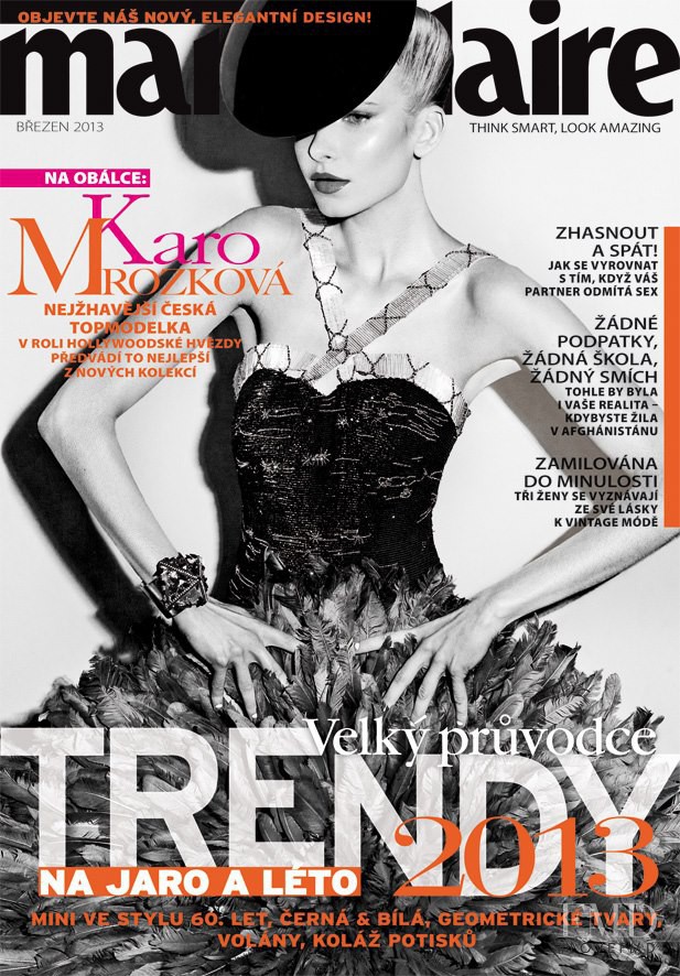 Karolina Mrozkova featured on the Marie Claire Czech Republic cover from March 2013