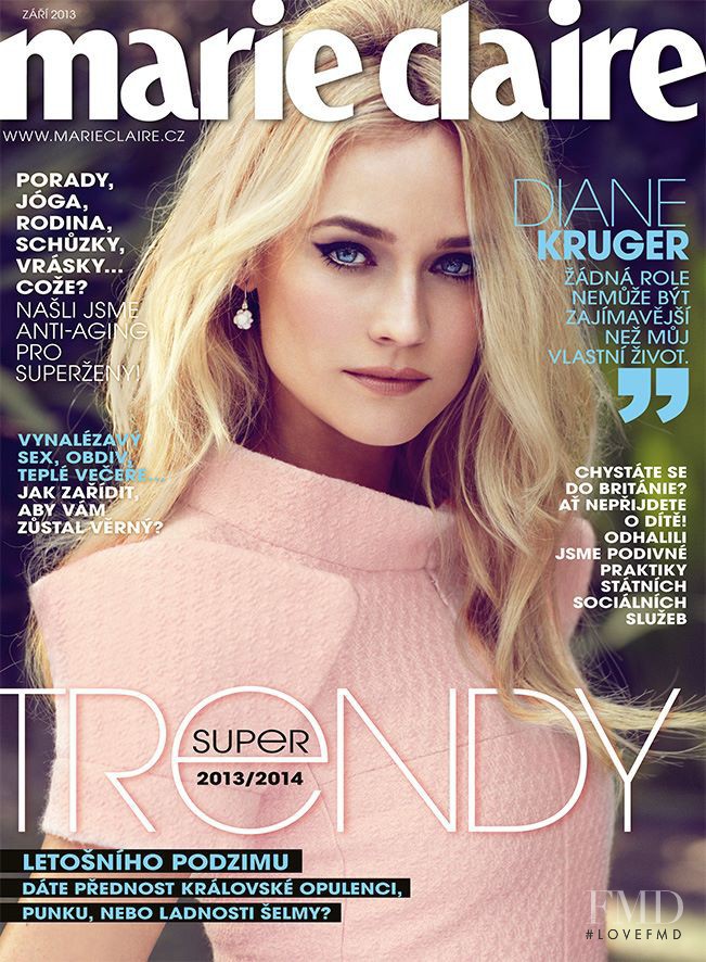 Diane Heidkruger featured on the Marie Claire Czech Republic cover from September 2013