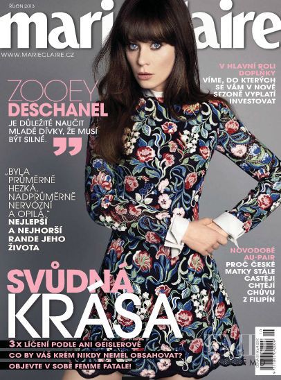 Zooey Deschanel featured on the Marie Claire Czech Republic cover from October 2013