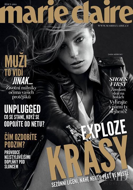 Daria Werbowy featured on the Marie Claire Czech Republic cover from October 2014
