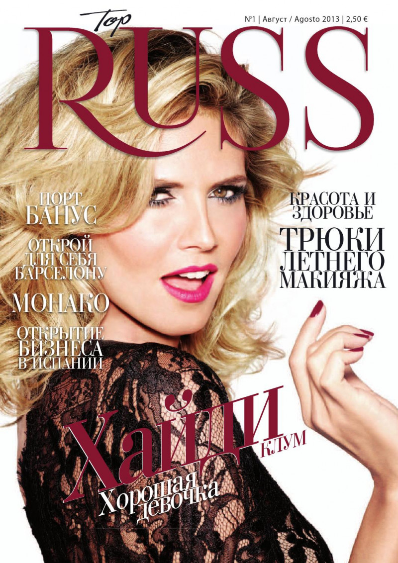 Heidi Klum featured on the Top Russ cover from August 2013
