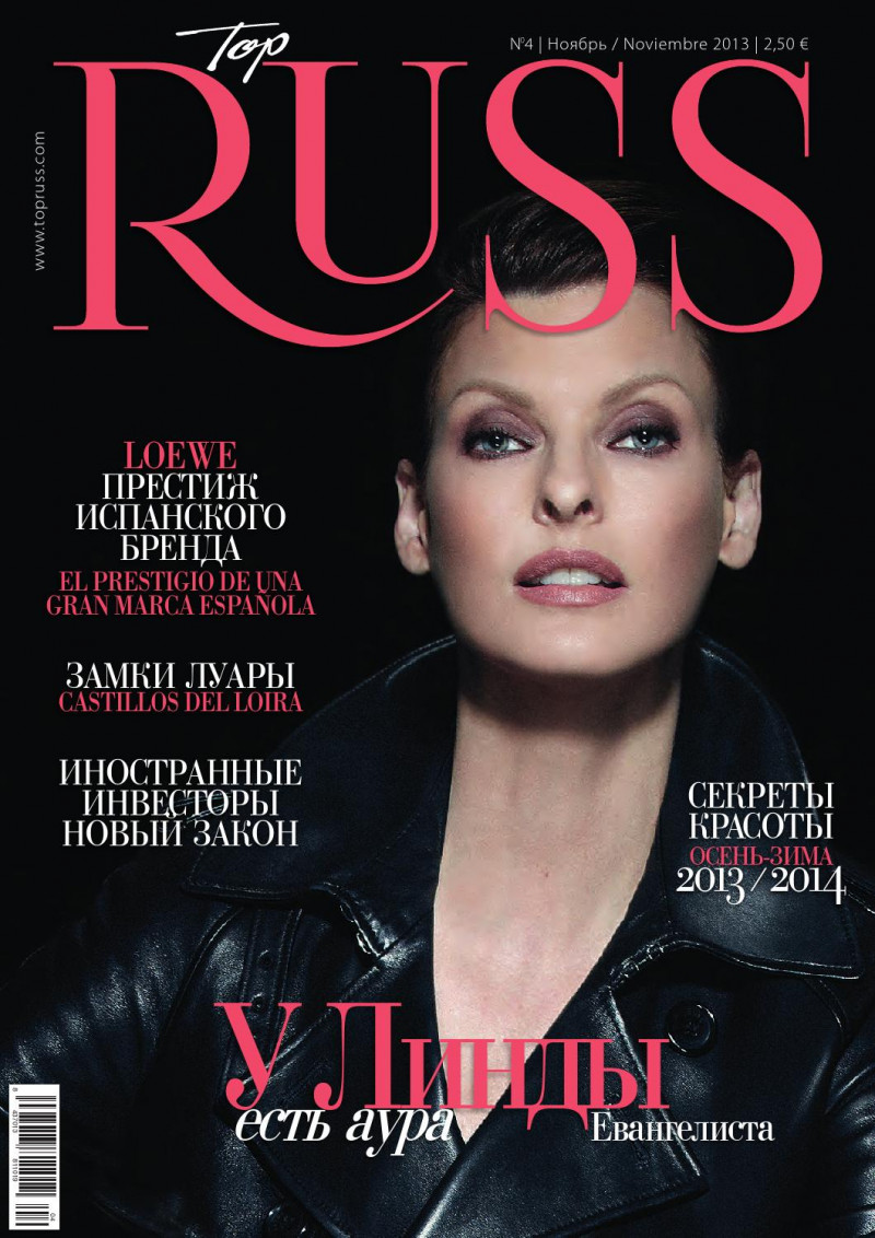 Linda Evangelista featured on the Top Russ cover from November 2013