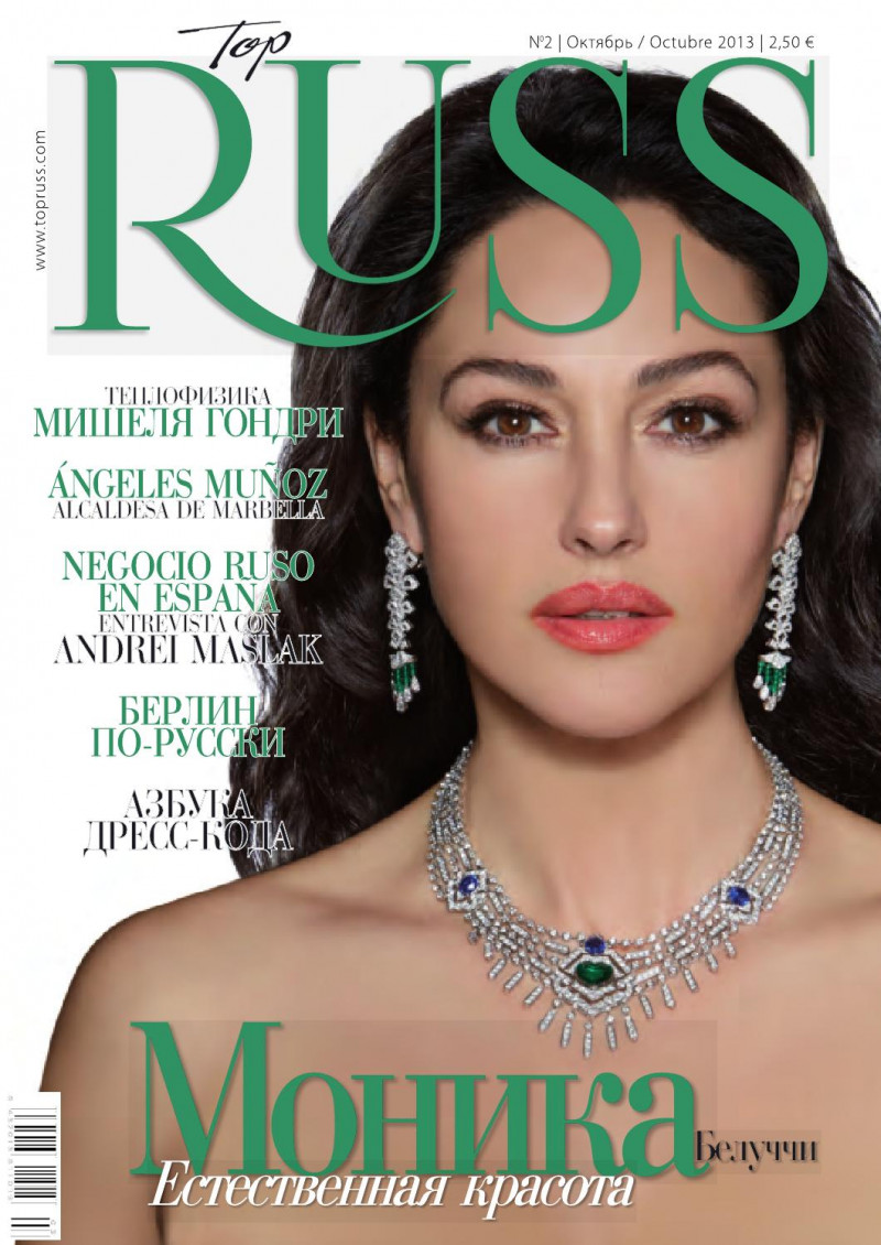 Monica Bellucci featured on the Top Russ cover from October 2013