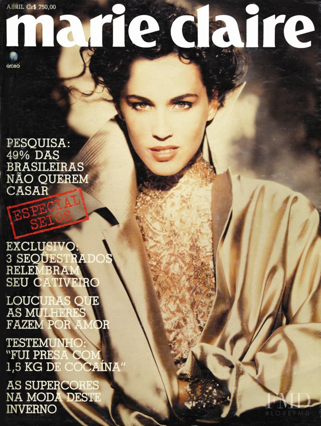 Cristina Cascardo featured on the Marie Claire Brazil cover from April 1991