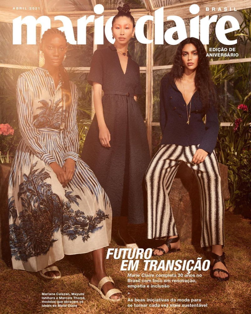 Marcela Ohio featured on the Marie Claire Brazil cover from April 2021