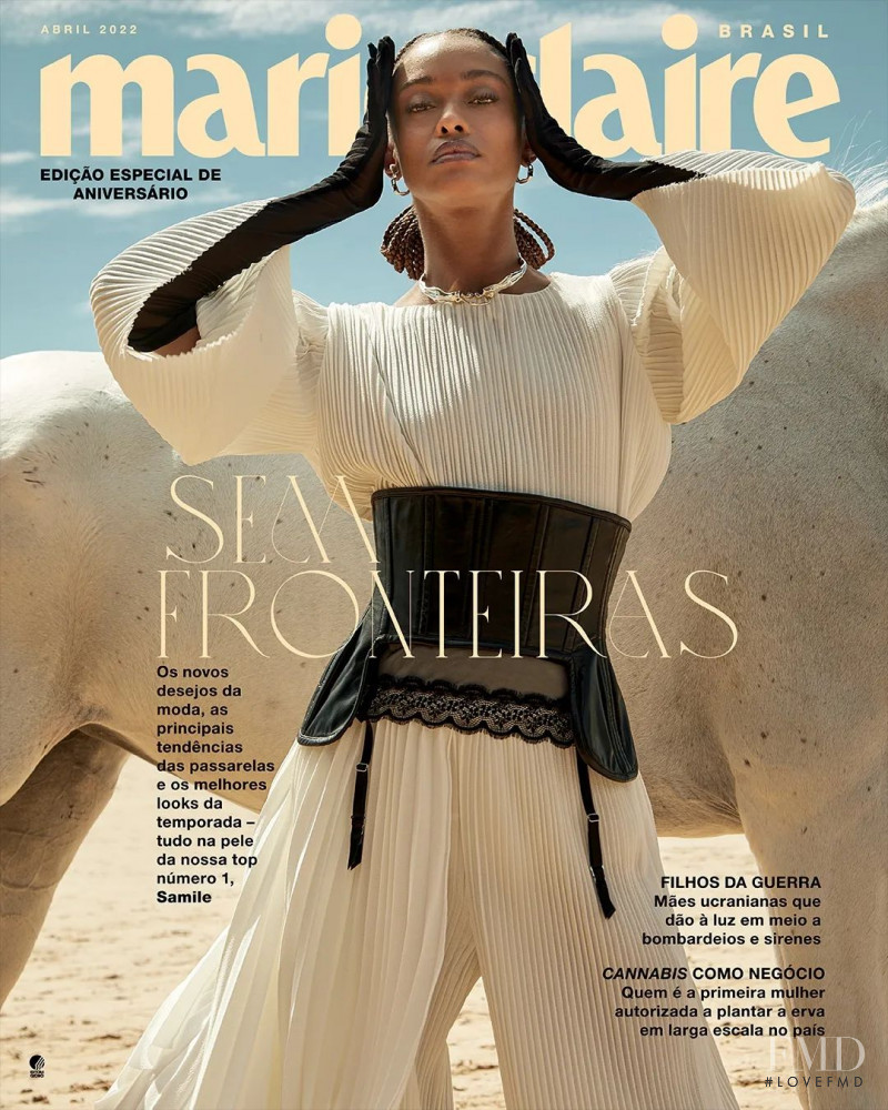 Samile Bermannelli featured on the Marie Claire Brazil cover from April 2022
