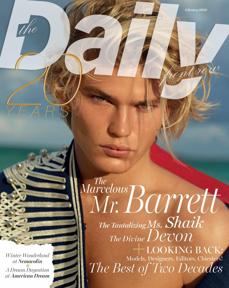 Jordan Barrett featured on the The Daily Front Row cover from February 2022