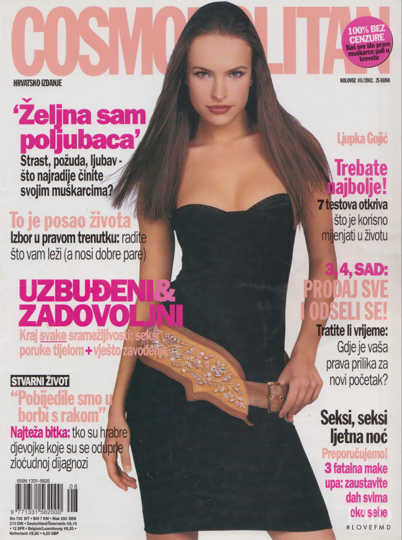 Ljupka Gojic featured on the Cosmopolitan Croatia cover from August 2002