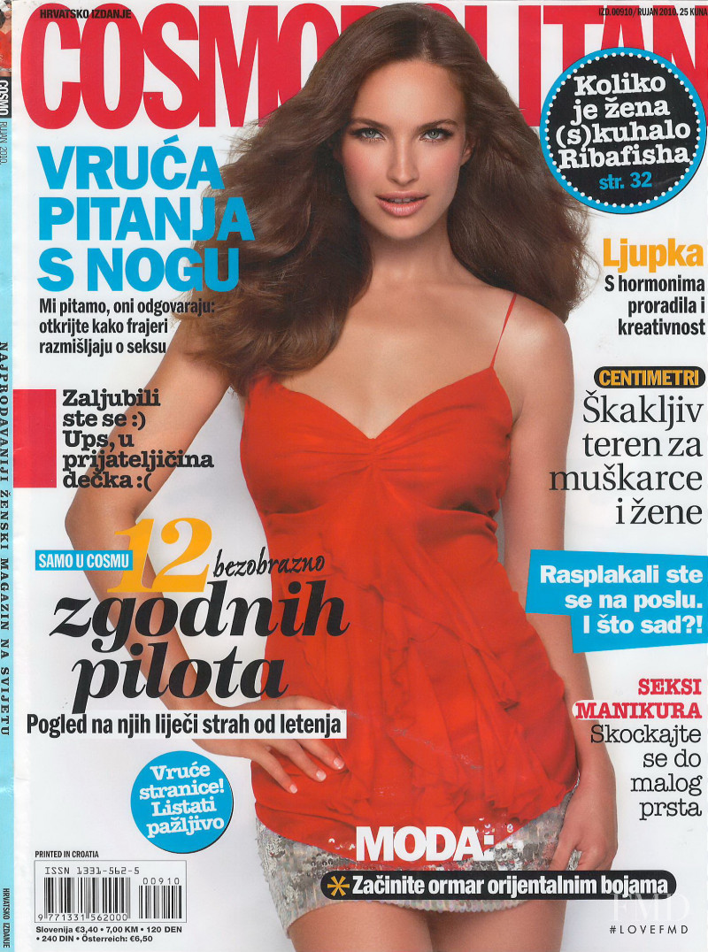 Ljupka Gojic featured on the Cosmopolitan Croatia cover from September 2010