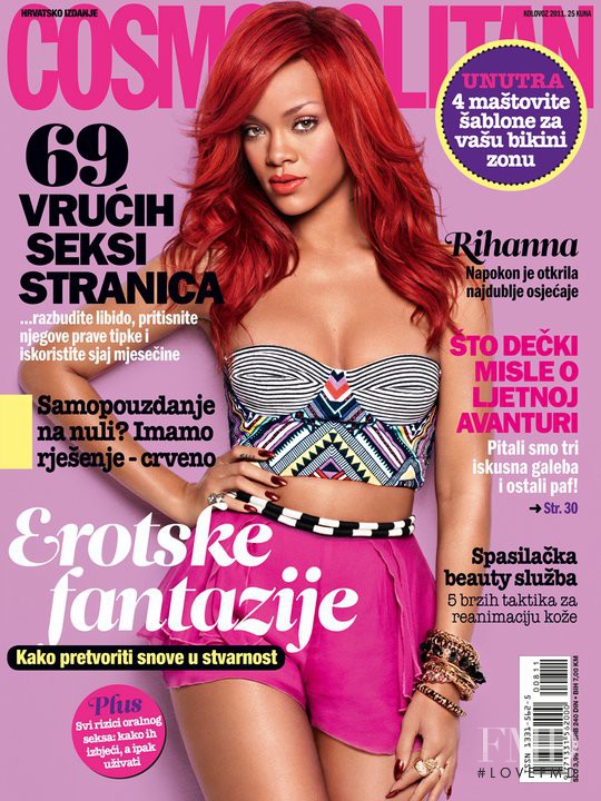 Rihanna featured on the Cosmopolitan Croatia cover from August 2011