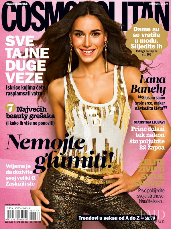 Lana Banely featured on the Cosmopolitan Croatia cover from November 2011