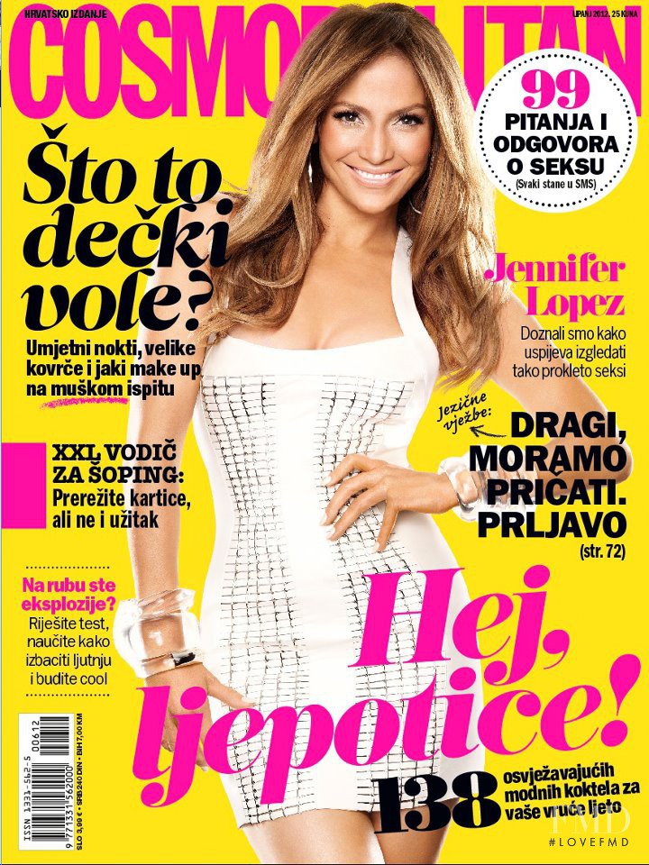 Jennifer Lopez featured on the Cosmopolitan Croatia cover from June 2012