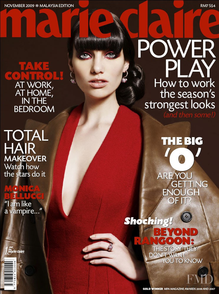 Autumn Kendrick featured on the Marie Claire Malaysia cover from November 2009