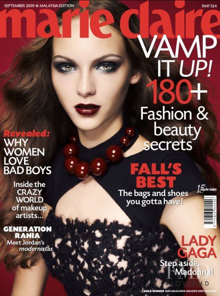 Anka Kapusnakova featured on the Marie Claire Malaysia cover from September 2009