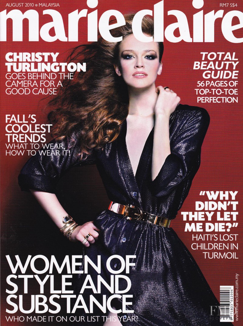 Michalina Glen featured on the Marie Claire Malaysia cover from August 2010