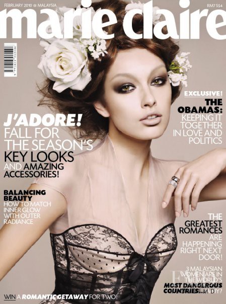 Kateryna Davydova featured on the Marie Claire Malaysia cover from February 2010