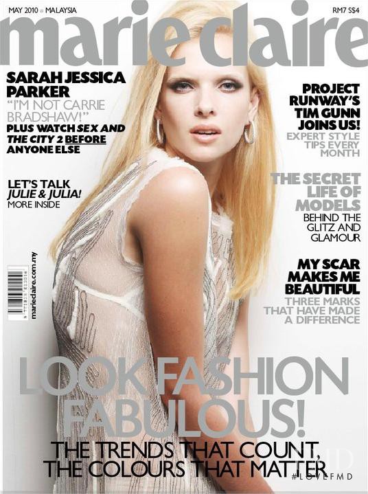 Alyona Subbotina featured on the Marie Claire Malaysia cover from May 2010