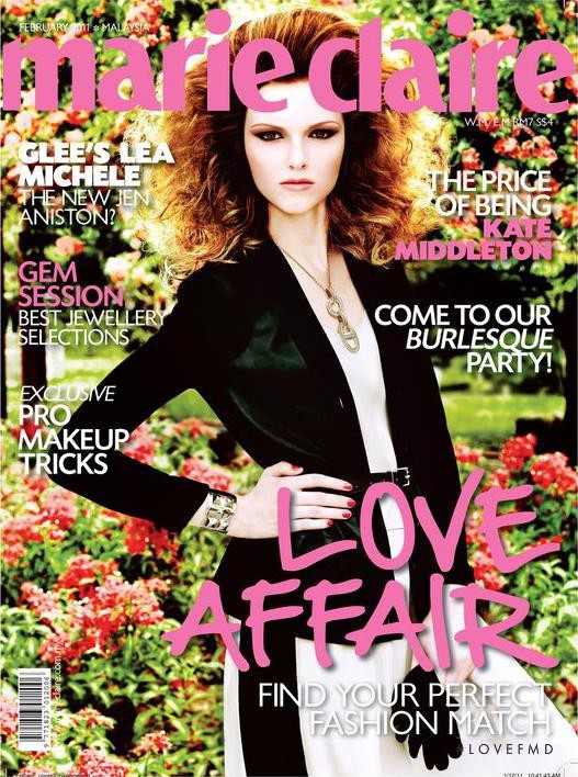 Malgosia Baclawska featured on the Marie Claire Malaysia cover from February 2011