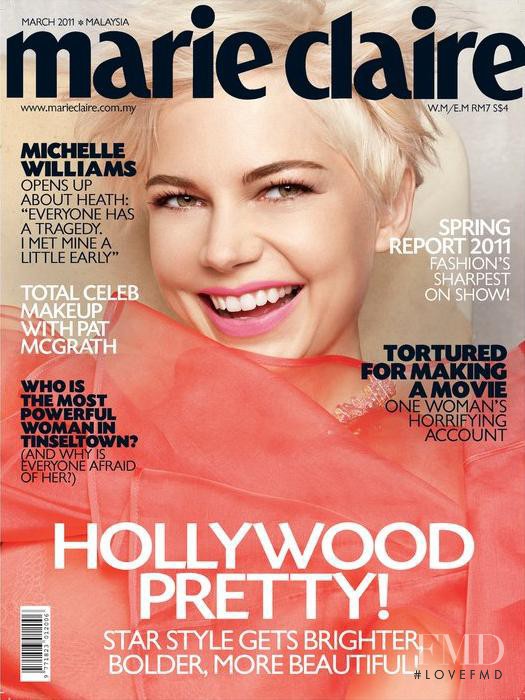 Michelle Williams featured on the Marie Claire Malaysia cover from March 2011