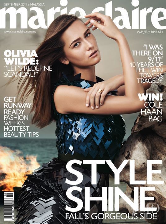 Elena Avdeeva featured on the Marie Claire Malaysia cover from September 2011