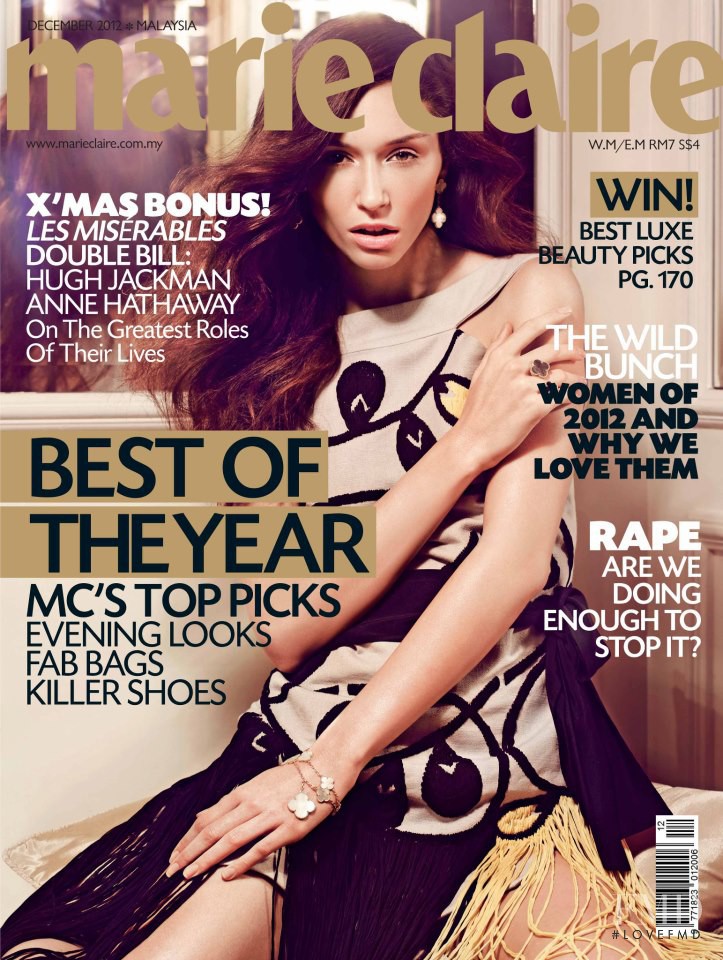 Hañagua Fernandez featured on the Marie Claire Malaysia cover from December 2012