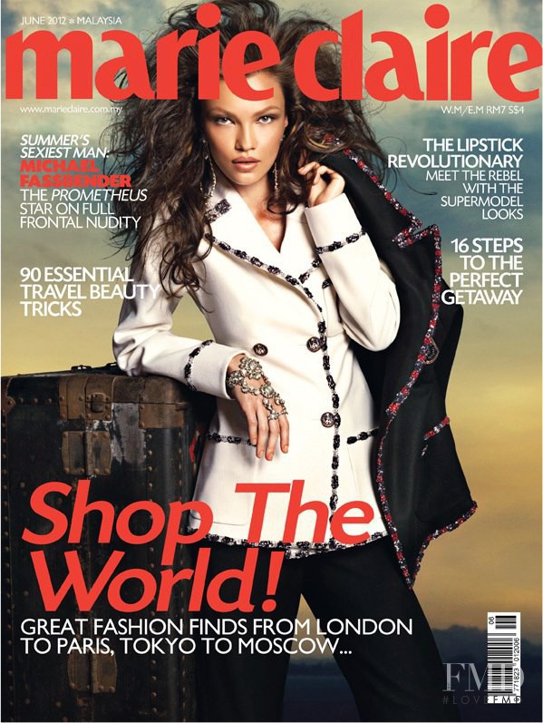 Elina Ivanova featured on the Marie Claire Malaysia cover from June 2012