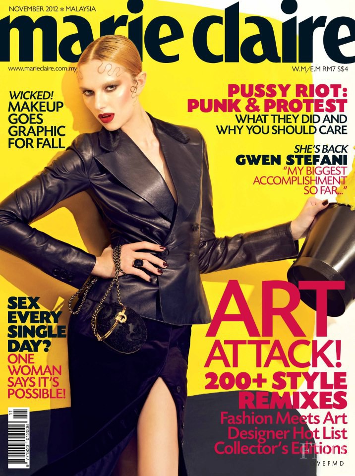 Olga Babkina featured on the Marie Claire Malaysia cover from November 2012