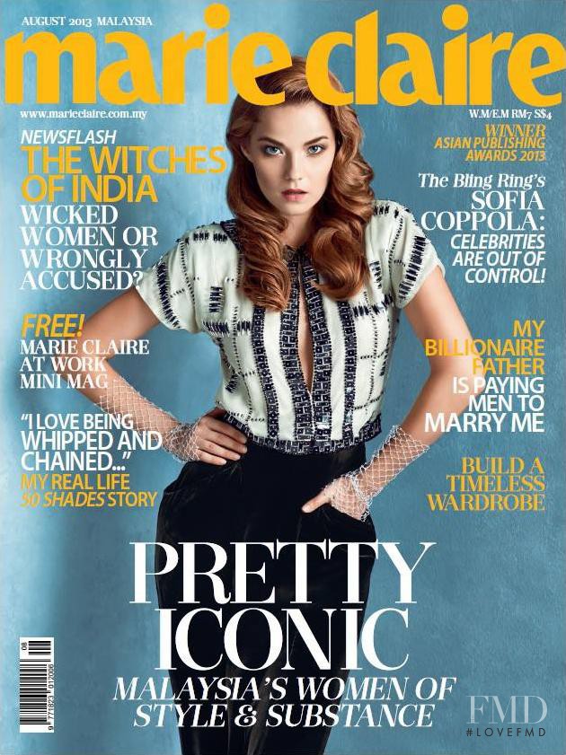 Irina Stremyakova featured on the Marie Claire Malaysia cover from August 2013