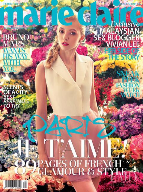 Anastasiya Lashmanova featured on the Marie Claire Malaysia cover from February 2013