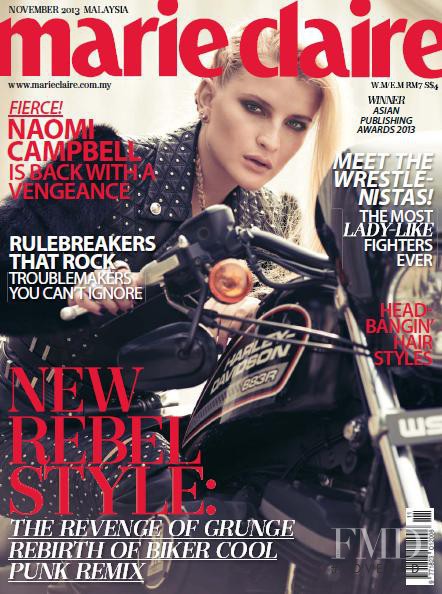 Anna Tuchina featured on the Marie Claire Malaysia cover from November 2013