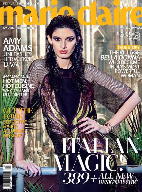 Giulia Manini featured on the Marie Claire Malaysia cover from February 2014