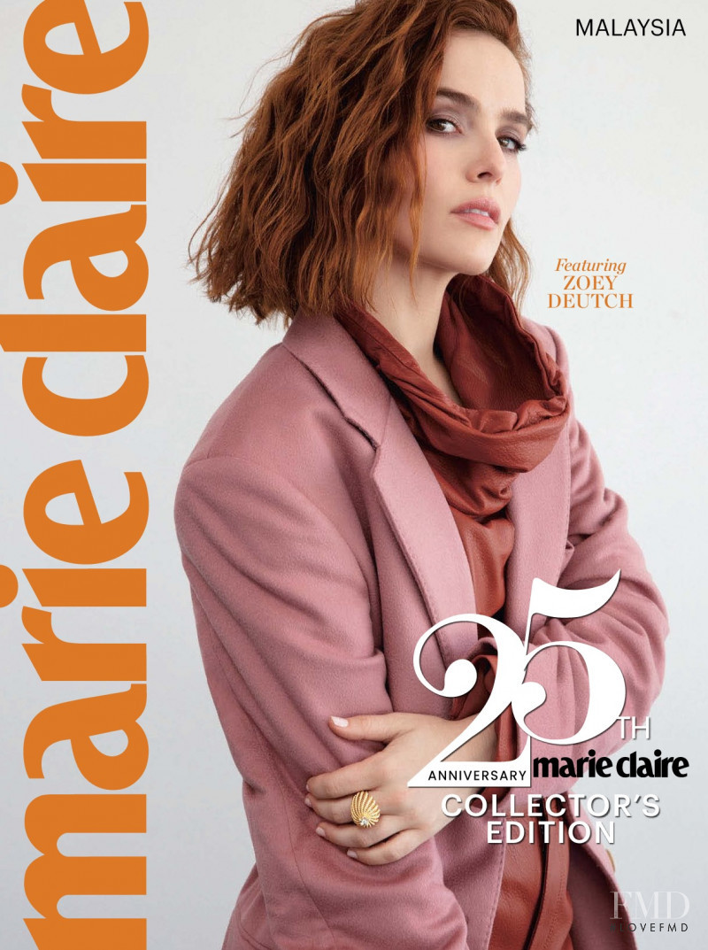 Zoey Deutch featured on the Marie Claire Malaysia cover from August 2019