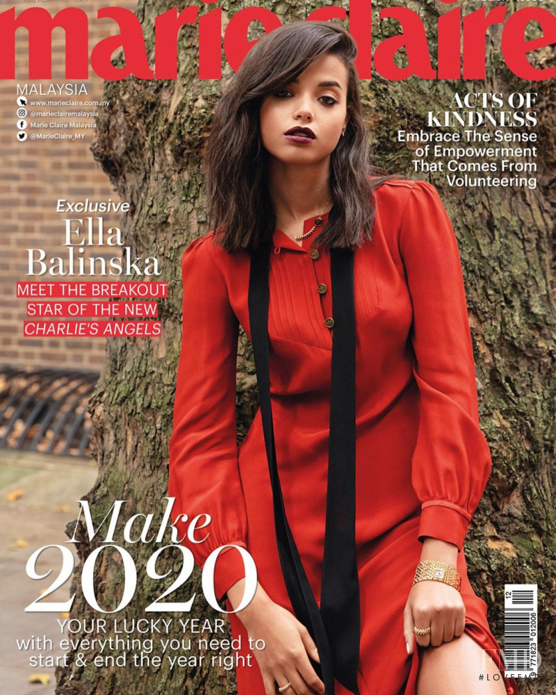 Ella Balinska featured on the Marie Claire Malaysia cover from December 2019