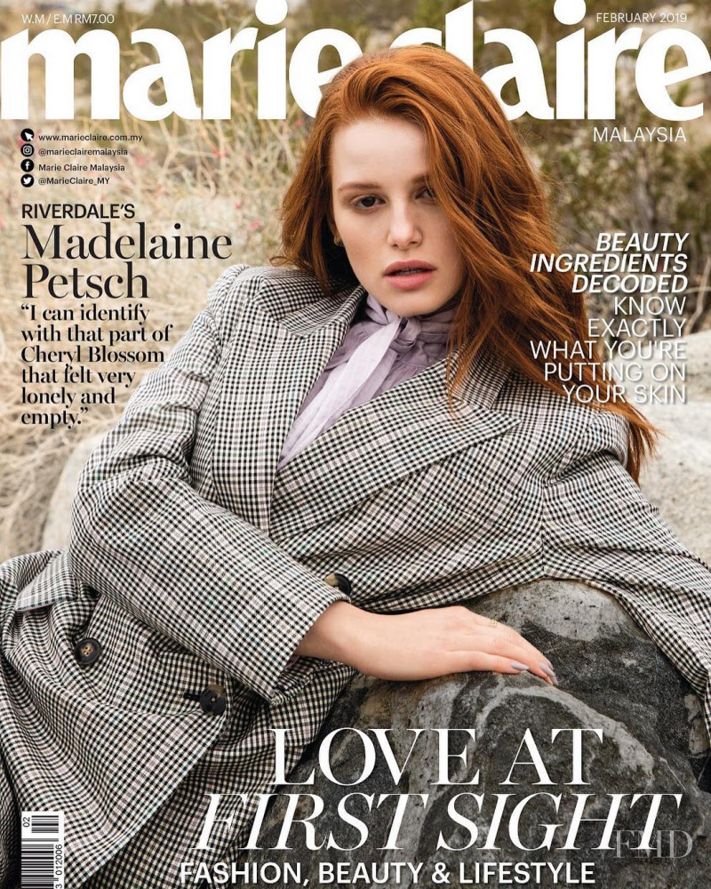 Madelaine Petsch featured on the Marie Claire Malaysia cover from February 2019
