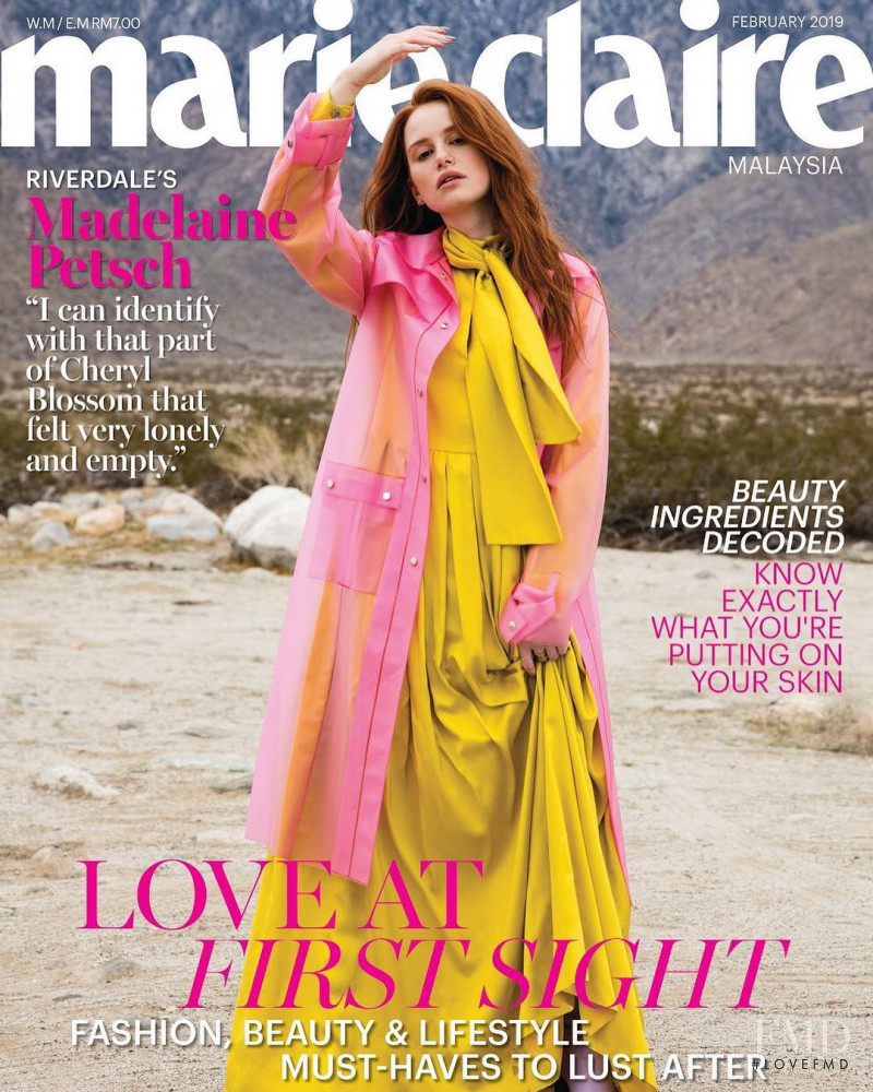 Madelaine Petsch featured on the Marie Claire Malaysia cover from February 2019