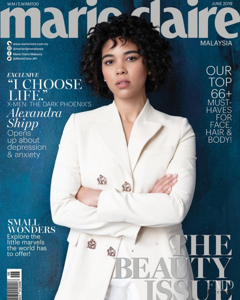 Alexandra Shipp featured on the Marie Claire Malaysia cover from June 2019