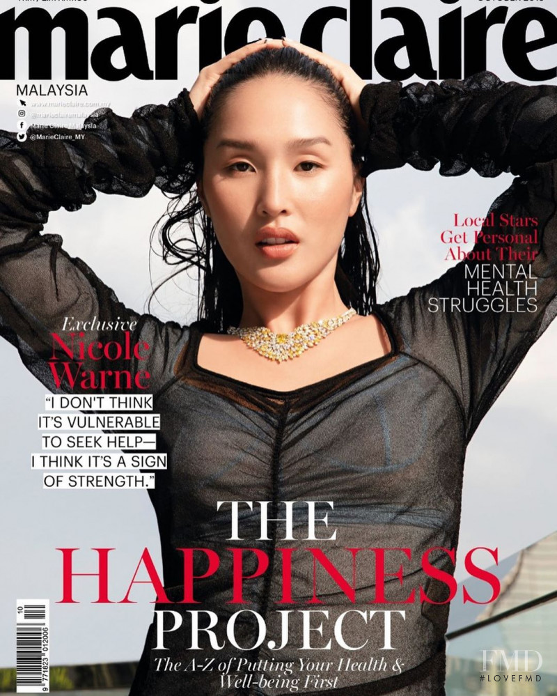 Nicole Warne featured on the Marie Claire Malaysia cover from October 2019
