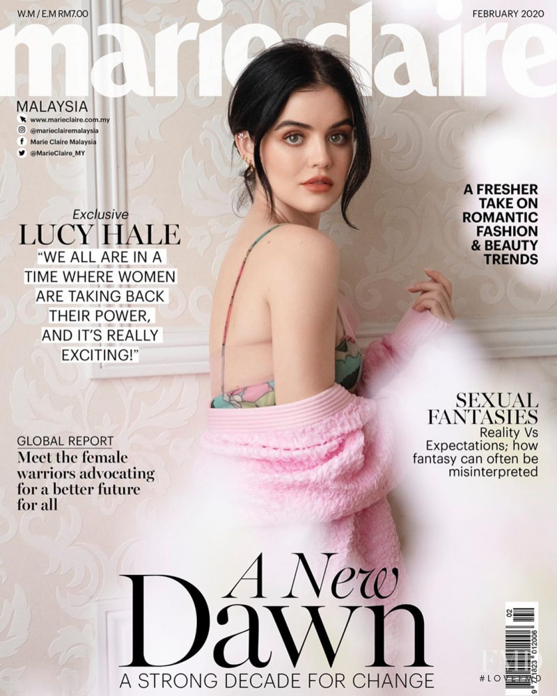 Lucy Hale featured on the Marie Claire Malaysia cover from February 2020
