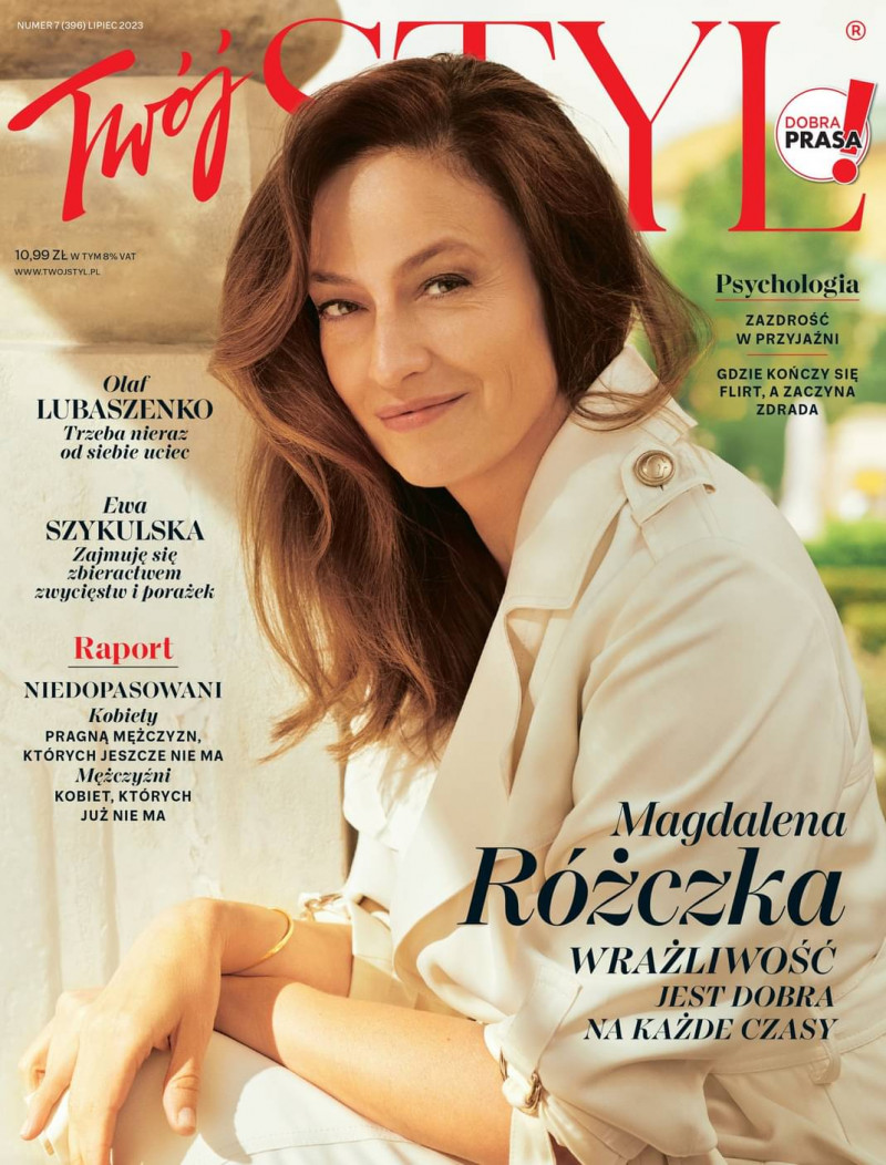 Magdalena Rozczka featured on the Twoj Styl cover from July 2023