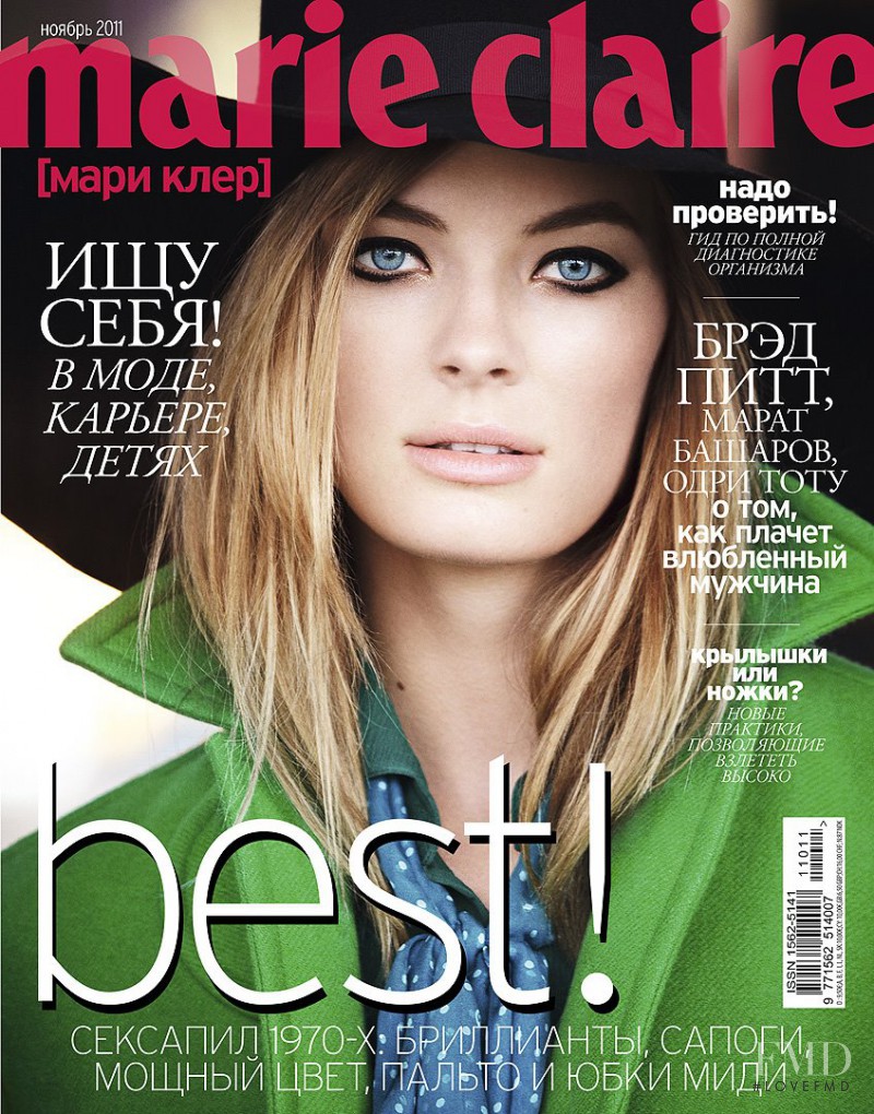 Julia Dunstall featured on the Marie Claire Russia cover from November 2011