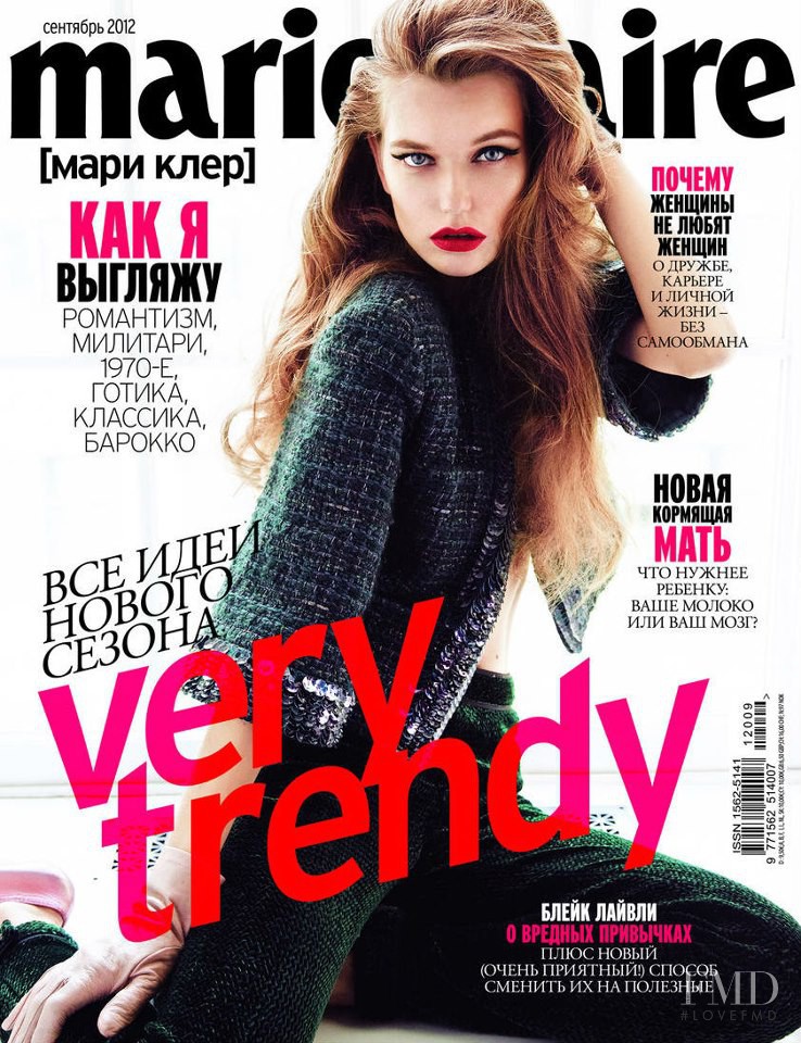 Lyoka Tyagnereva featured on the Marie Claire Russia cover from September 2012