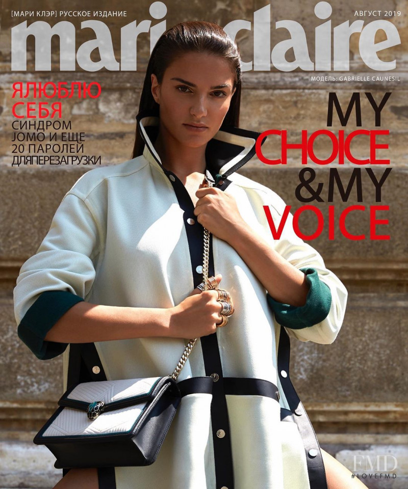Gabrielle Caunesil featured on the Marie Claire Russia cover from August 2019
