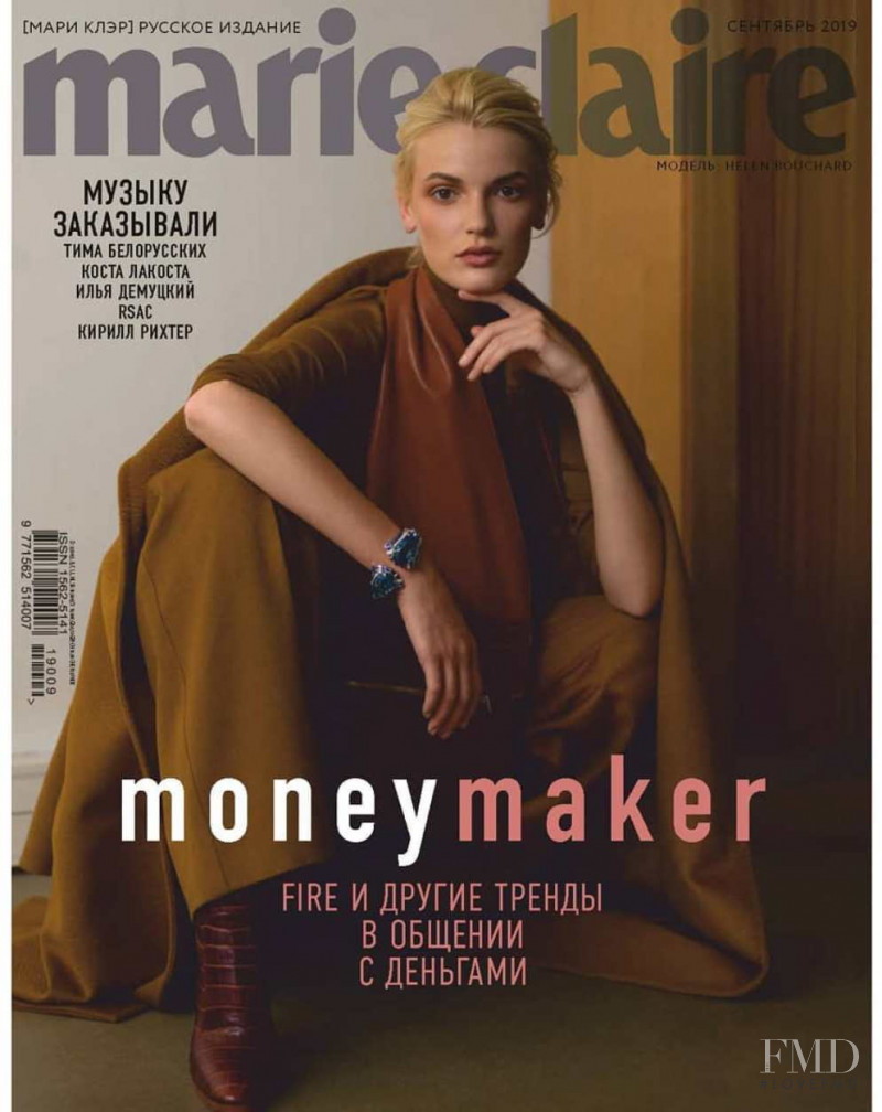 Helen Bouchard featured on the Marie Claire Russia cover from September 2019