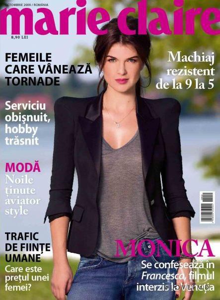 Monica Barladeanu featured on the Marie Claire Romania cover from October 2009