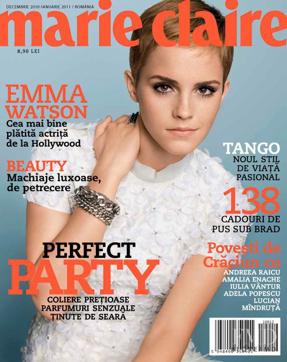 Emma Watson featured on the Marie Claire Romania cover from December 2010