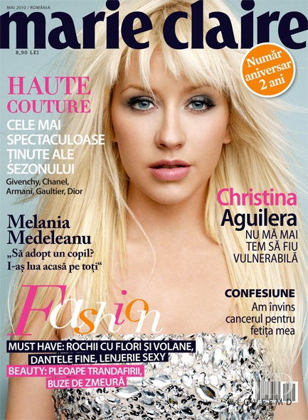 Christina Aguilera featured on the Marie Claire Romania cover from May 2010