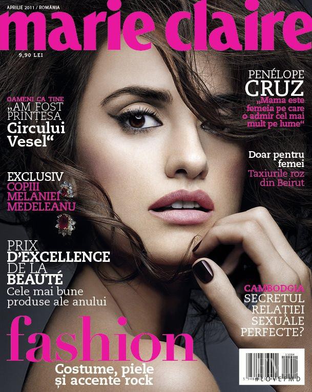 Penélope Cruz featured on the Marie Claire Romania cover from April 2011