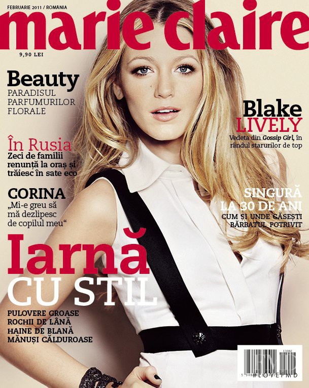 Blake Lively featured on the Marie Claire Romania cover from February 2011