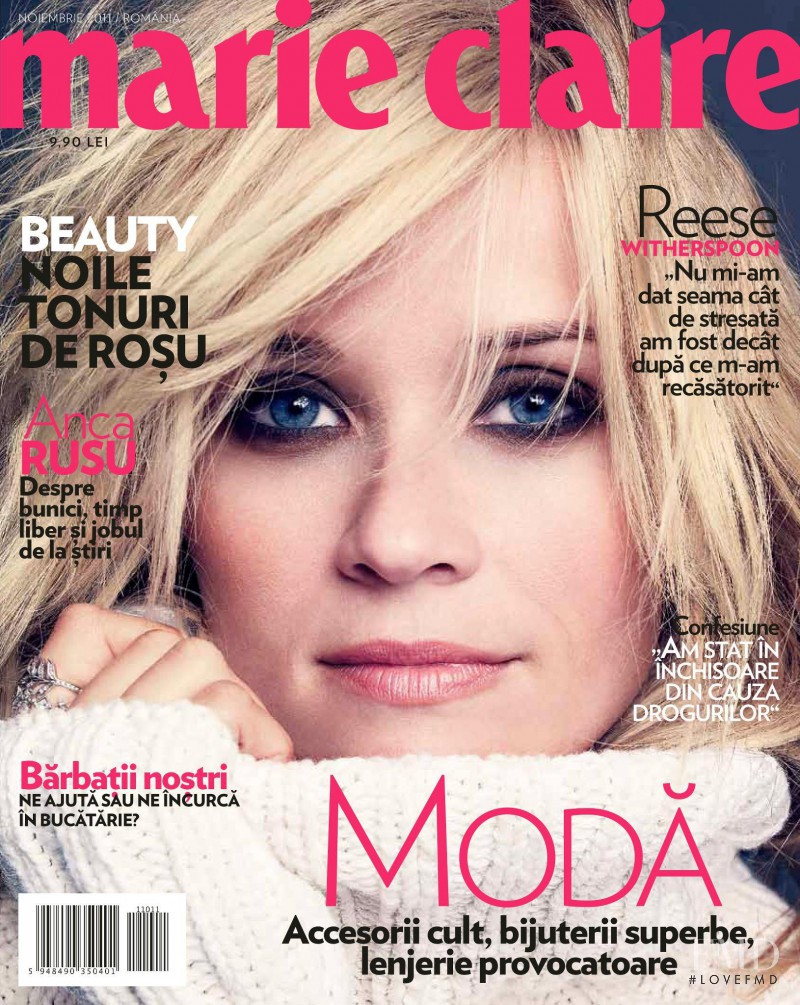 Reese Witherspoon featured on the Marie Claire Romania cover from November 2011