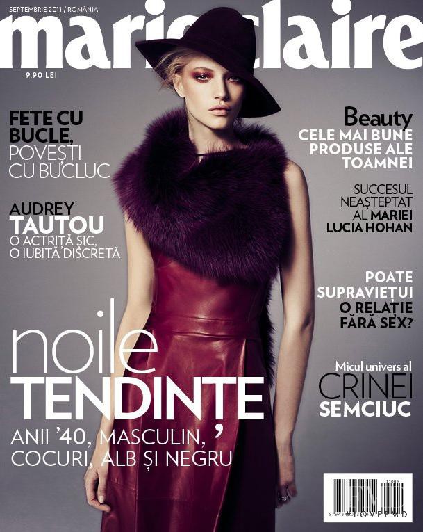 Milagros Schmoll featured on the Marie Claire Romania cover from September 2011